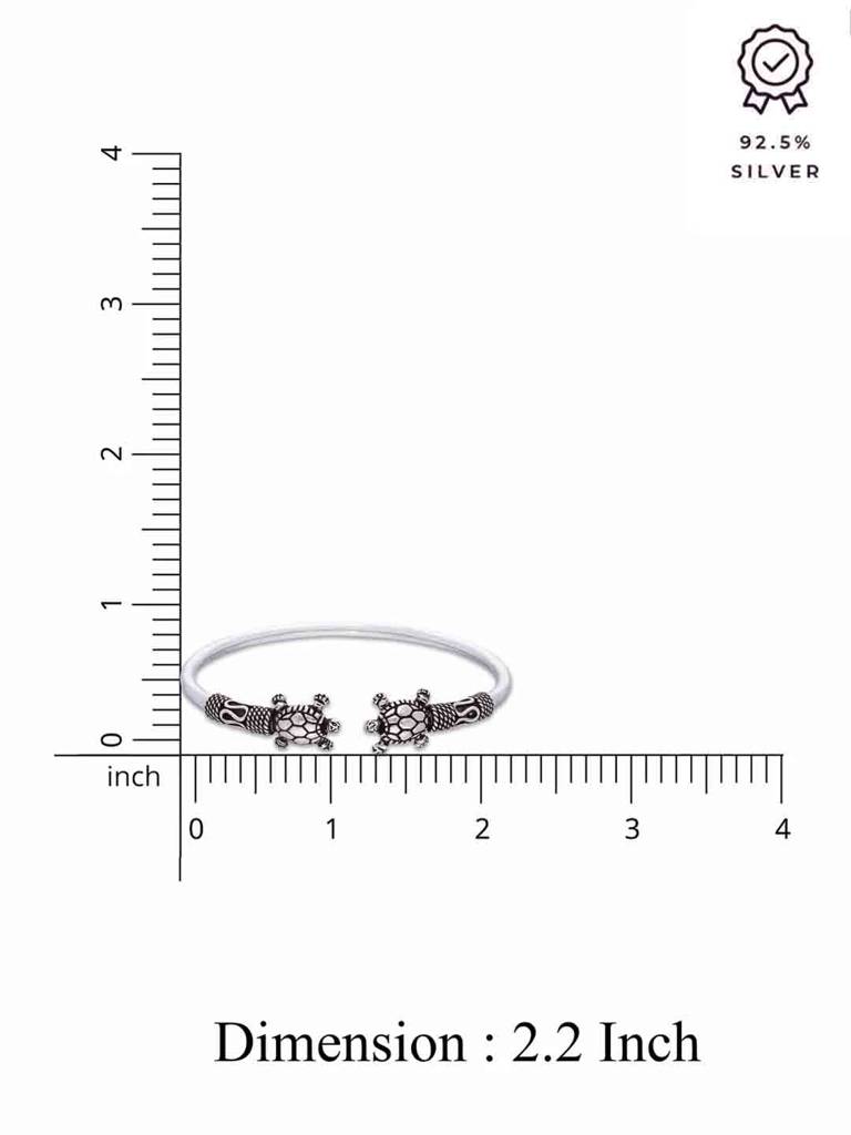 Treasured Turtle Silver Bangle Bracelet : BRBN95-S-NA