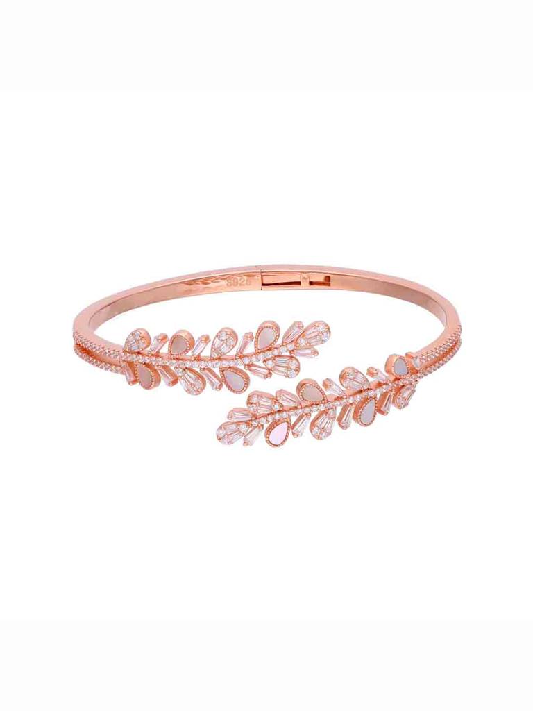 Lacy Leaves Rose Gold Bangle Bracelet : BRBN99-RG-NA