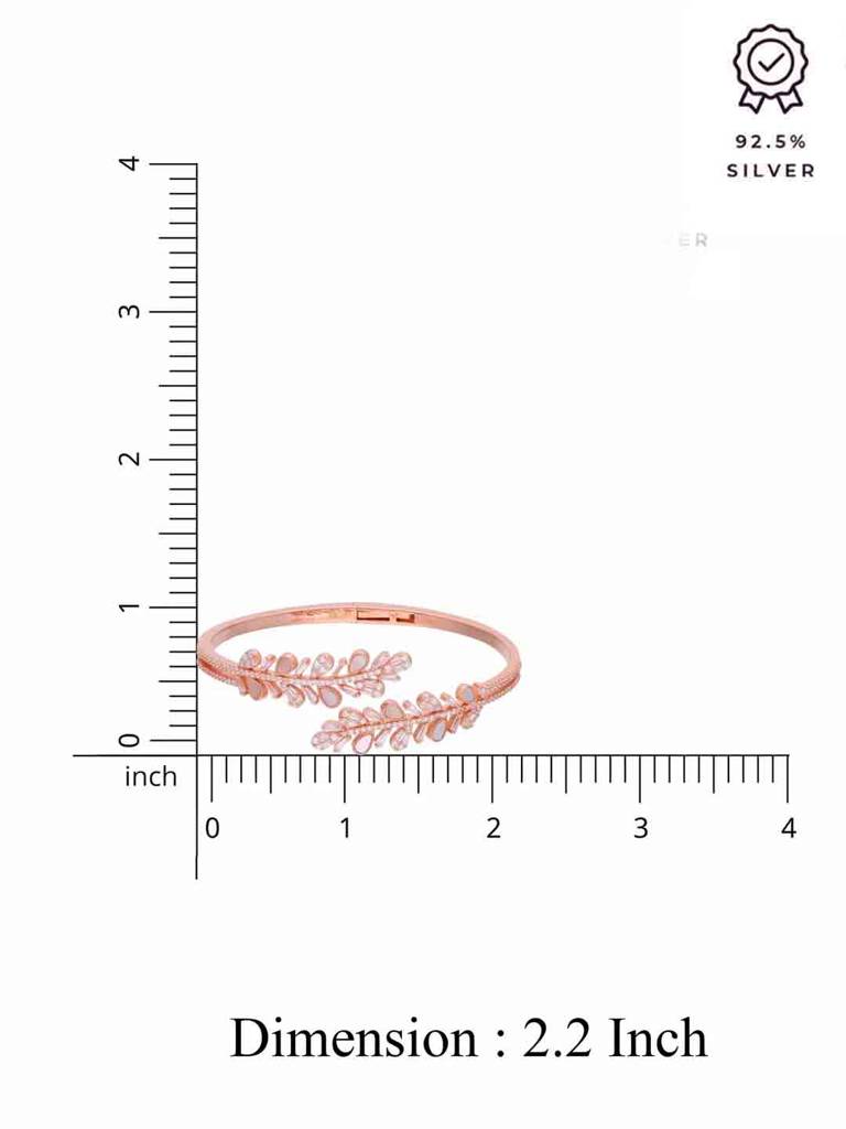 Lacy Leaves Rose Gold Bangle Bracelet : BRBN99-RG-NA