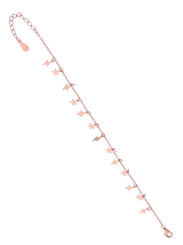 Sterling Silver Rose Gold A Lightning Of Stars Bracelet : BRCH18-RG-NA