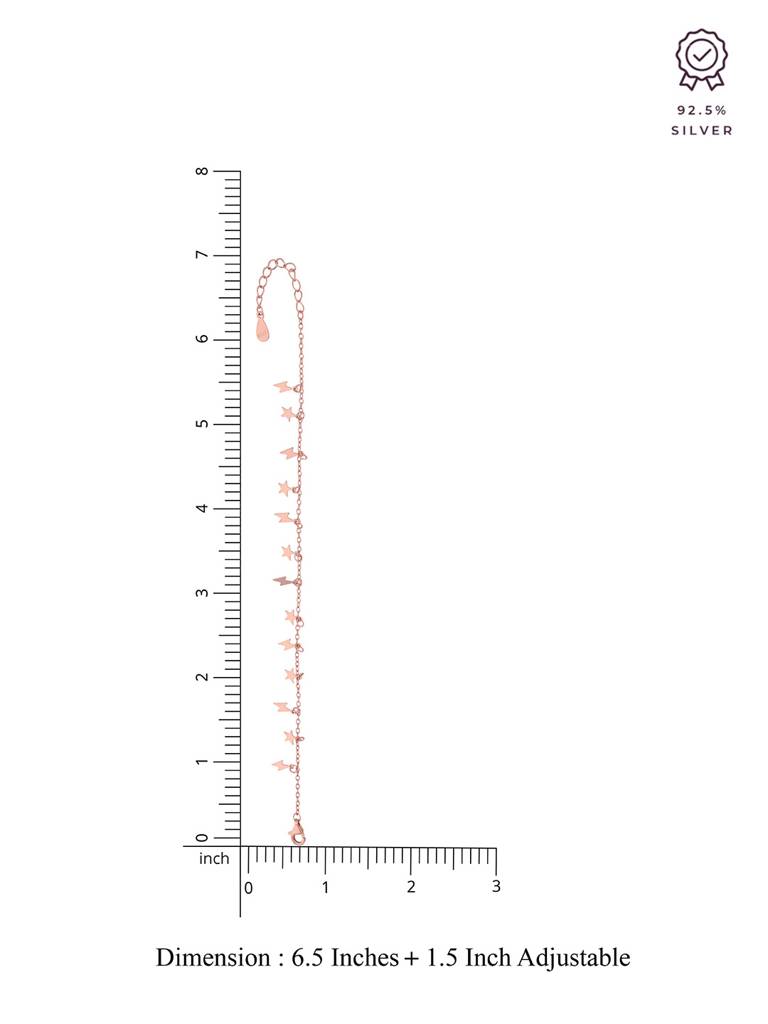 Sterling Silver Rose Gold A Lightning Of Stars Bracelet : BRCH18-RG-NA