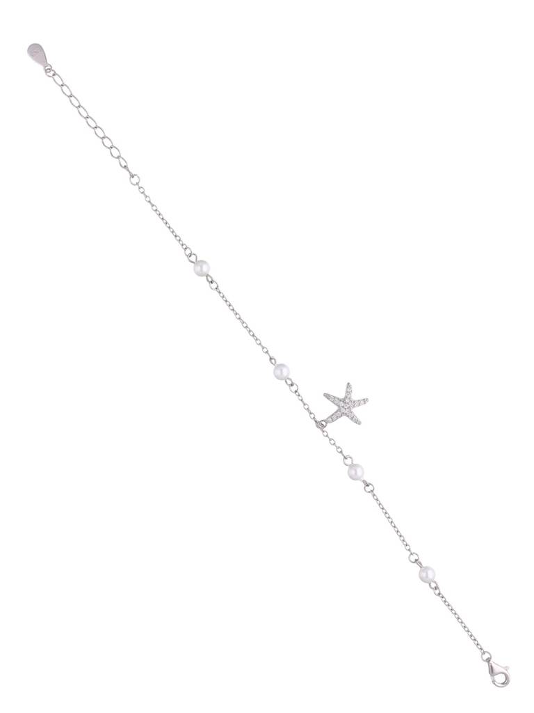 Sterling Silver Star Kissed Pearls Charm Bracelet : BRCH19-S-NA