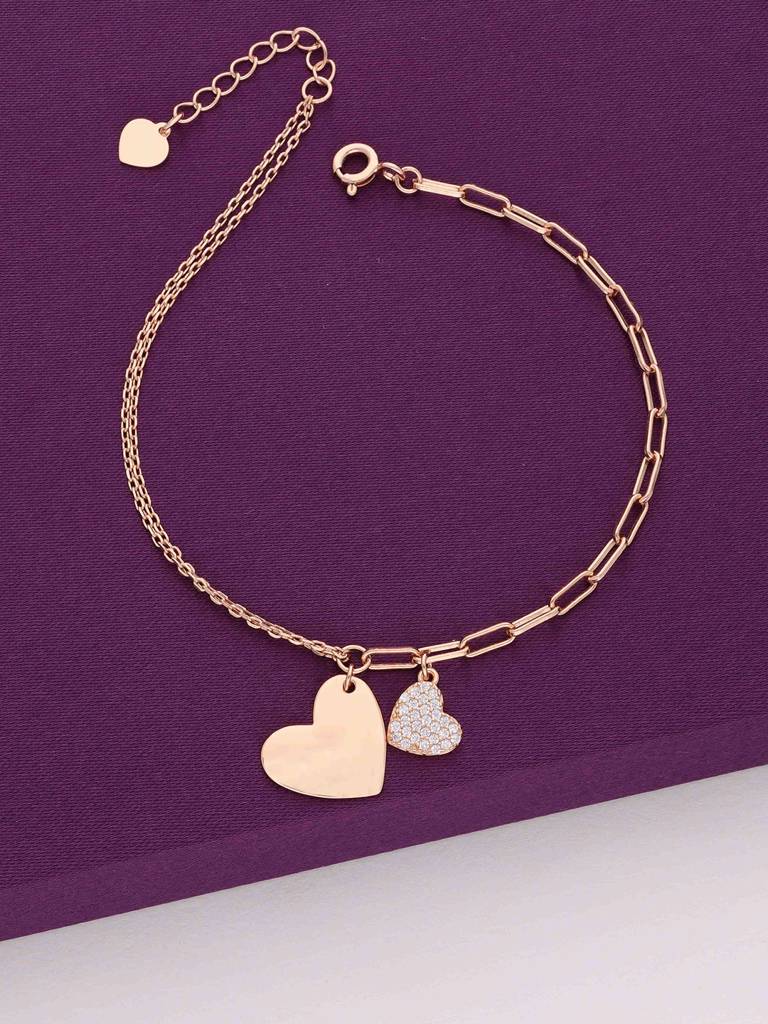 Sterling Silver Rose Gold Coupled Compassion Charm Bracelet : BRCH23-RG-NA