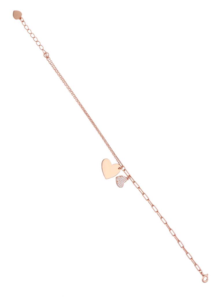 Sterling Silver Rose Gold Coupled Compassion Charm Bracelet : BRCH23-RG-NA