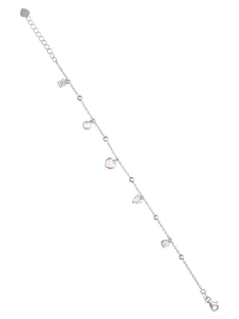 Sterling Silver Sparkling Sonata Multi Charm Bracelet : BRCH28-S-NA