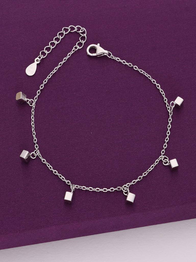 Sterling Silver Embedded Cubes Bracelet : BRCH36-S-NA