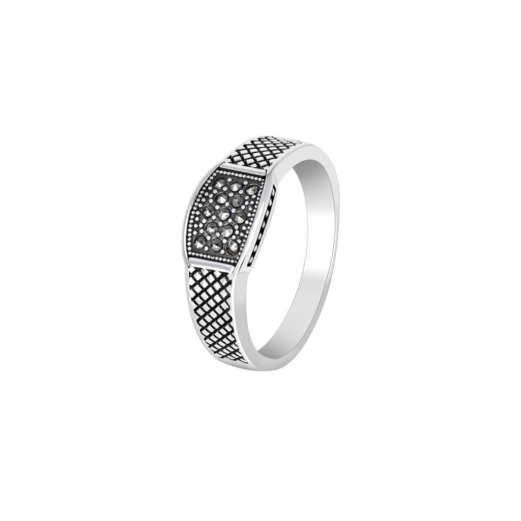 Boho Black Stone Men'S Ring : BRGR393