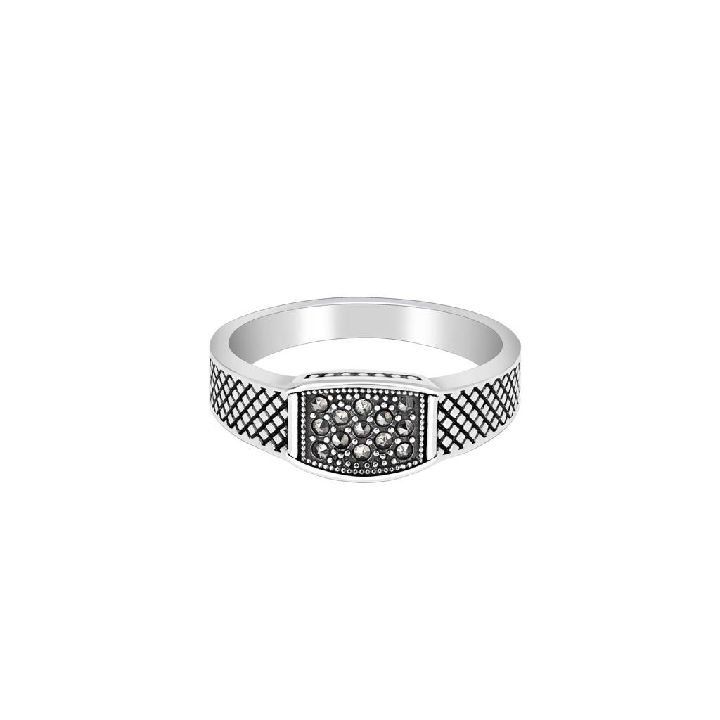 Boho Black Stone Men'S Ring : BRGR393