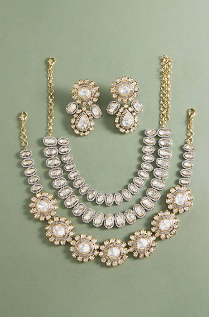 2 in 1 Polki Bridal Necklace Set