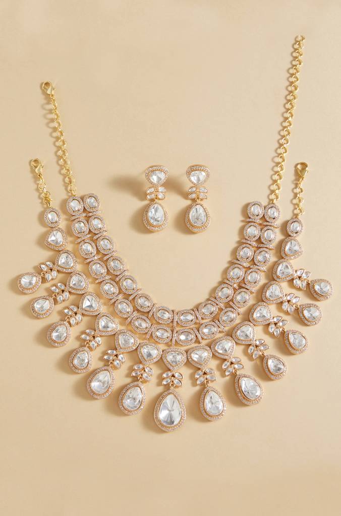 Polki Bridal Layered Necklace Set