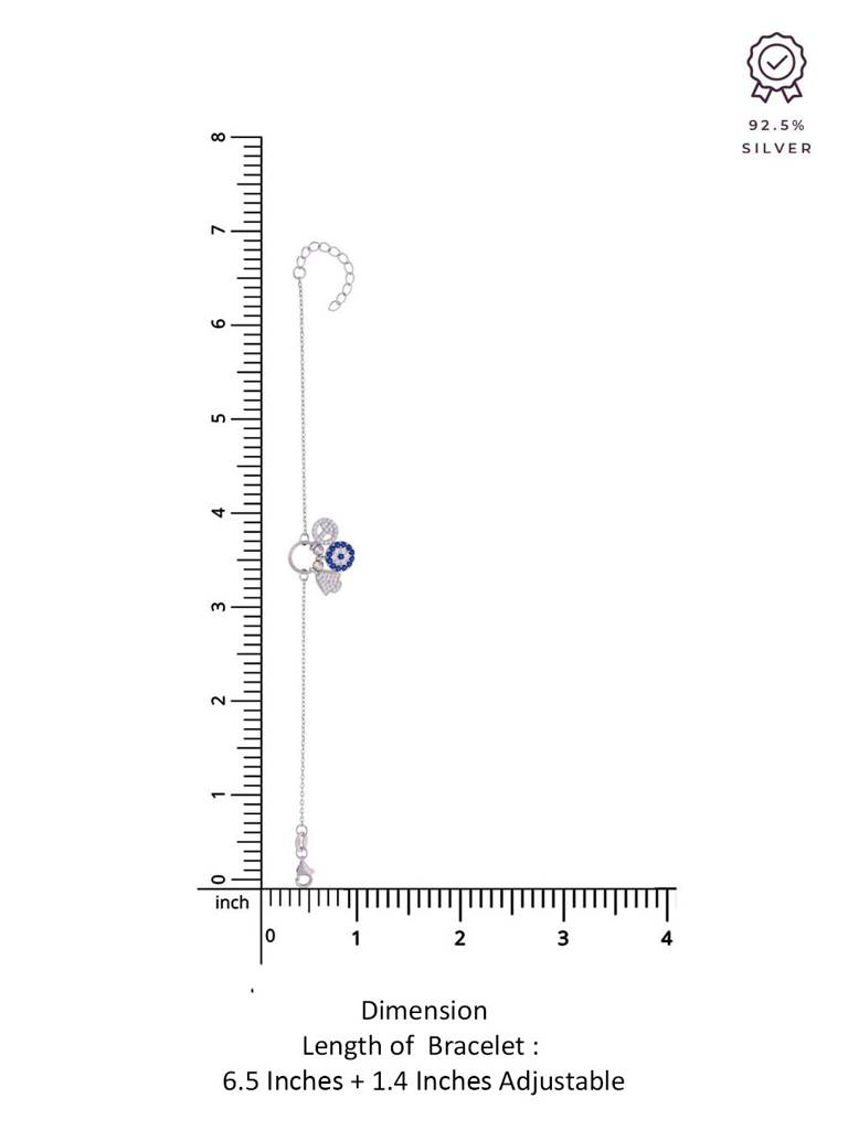 Sterling Silver Trendy Evil Eye Charm Bracelet : BRLO102-S-NA