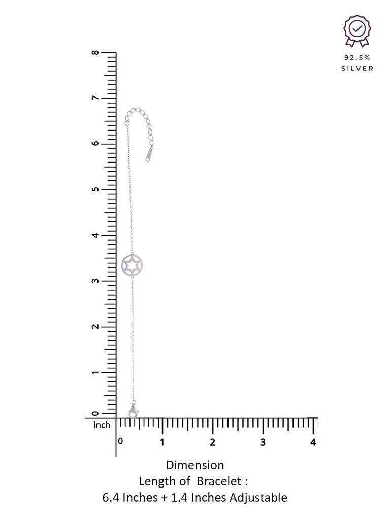 Sterling Silver Minimal Star Casual Bracelet : BRLO130-S-NA