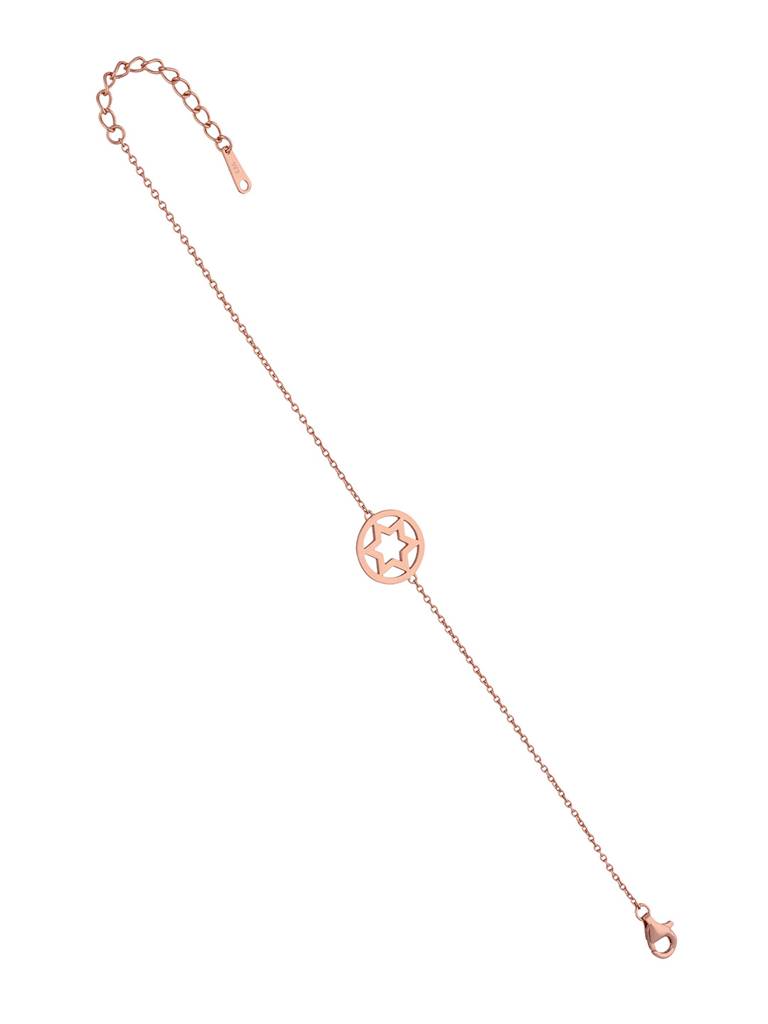 Sterling Silver Rose Gold Minimal Star Casual Bracelet : BRLO131-RG-NA
