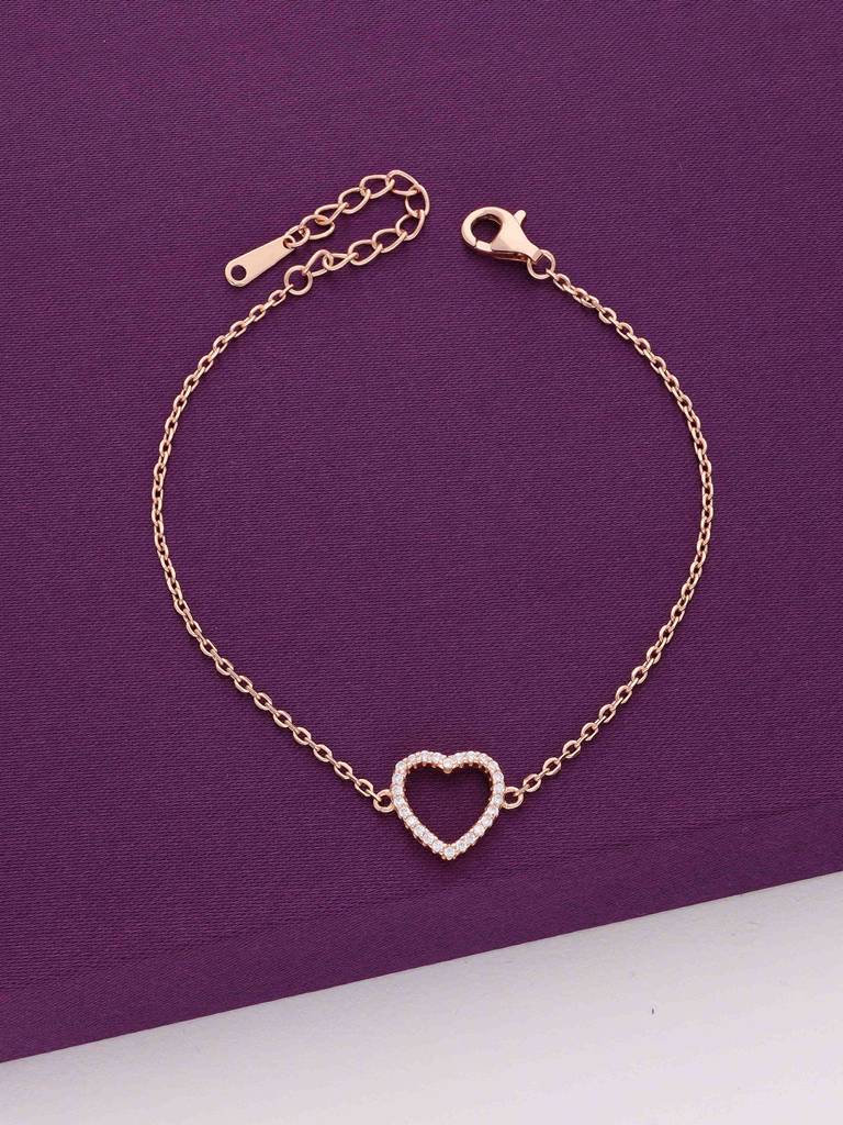 Sterling Silver Rose Gold The Pure Love Chain Bracelet : BRLO149-RG-NA