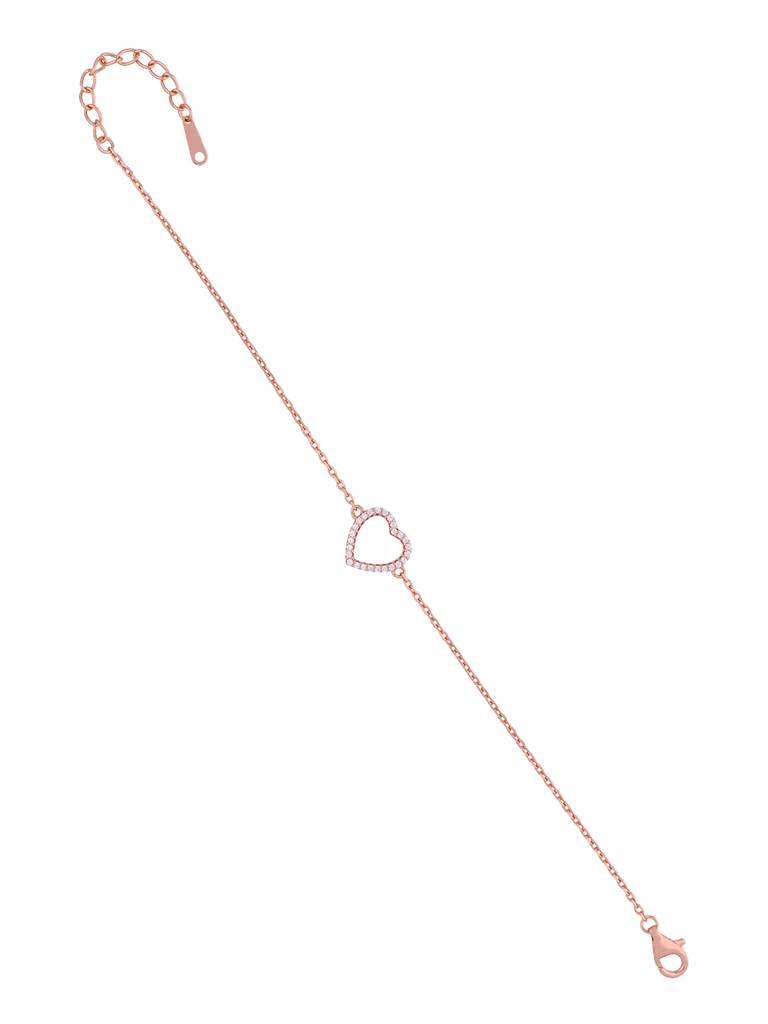 Sterling Silver Rose Gold The Pure Love Chain Bracelet : BRLO149-RG-NA