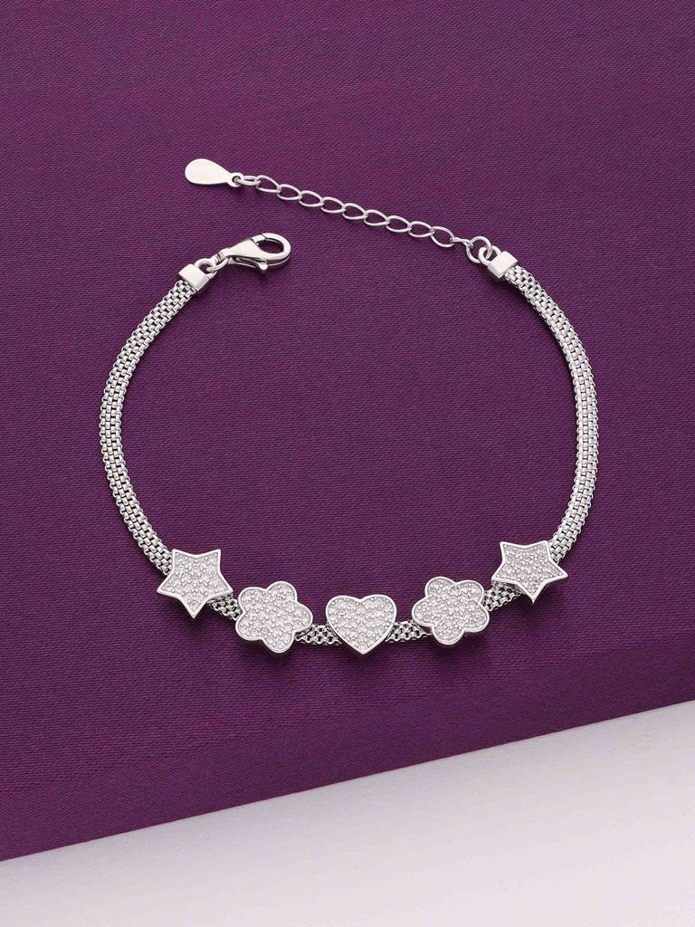 Sterling Silver The Shape Of You Chain Bracelet : BRLO182-S-NA