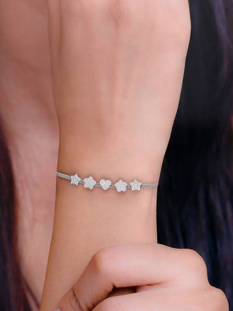 Sterling Silver The Shape Of You Chain Bracelet : BRLO182-S-NA