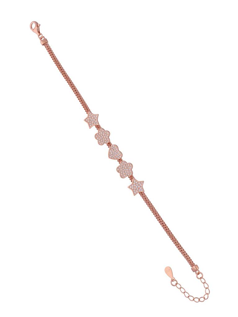 Sterling Silver Rose Gold The Shape Of You Chain Bracelet : BRLO183-RG-NA