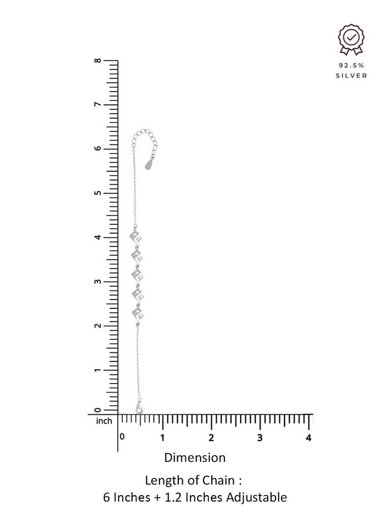 Sterling Silver Trendy Zircon Embedded Cubes Bracelet : BRLO200-S-NA