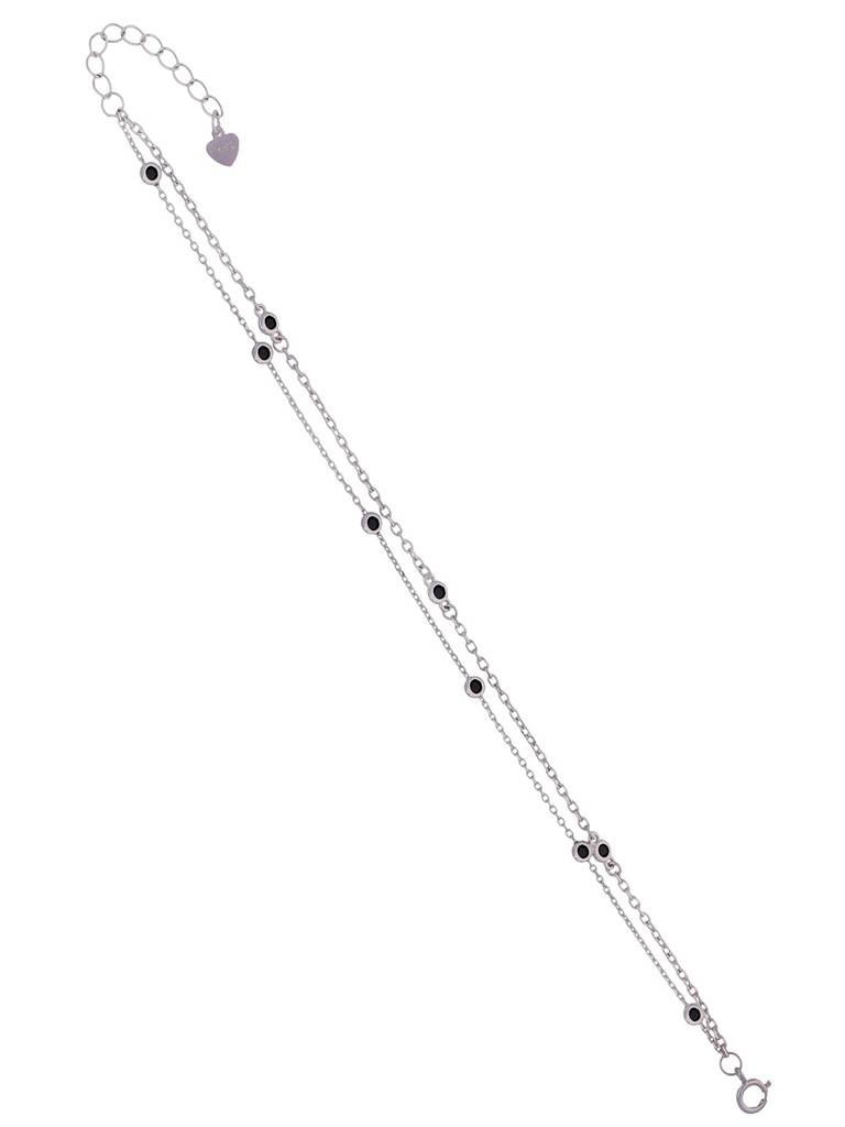 Sterling Silver Minimalistic Double Lined Casual Bracelet : BRLO215-S-NA