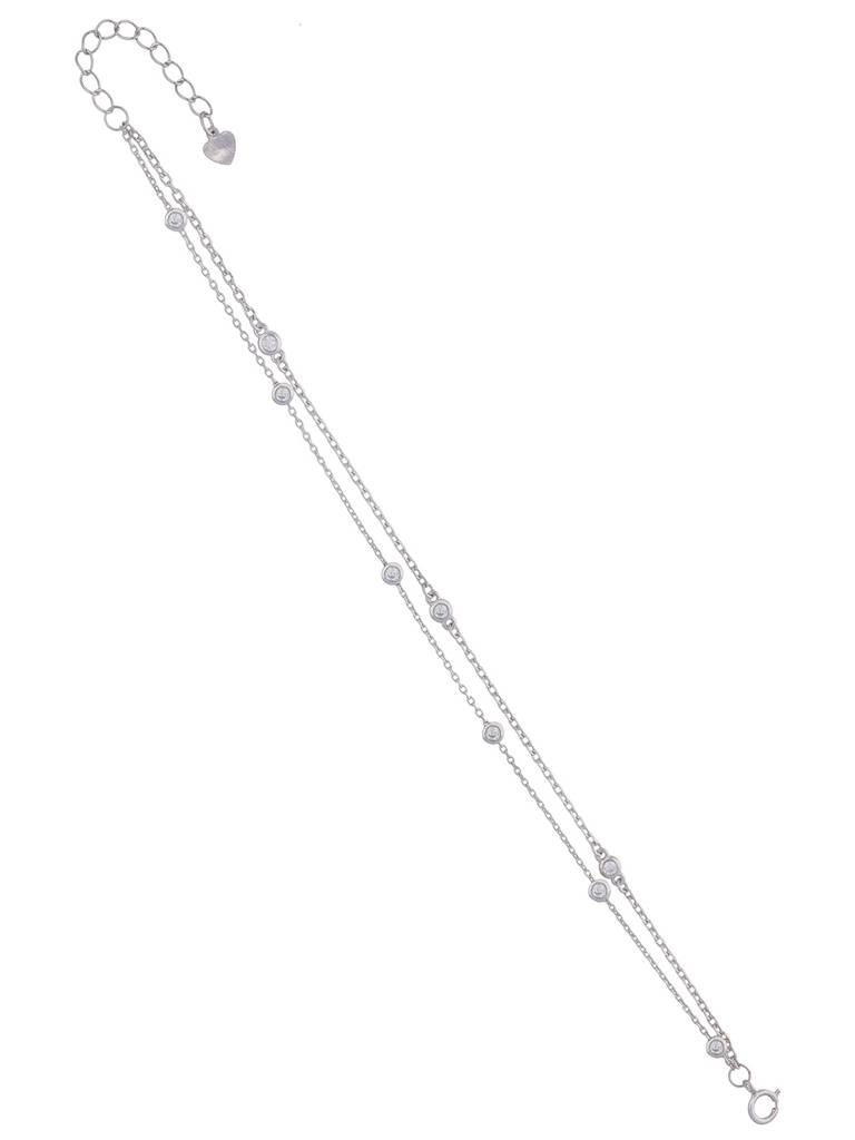 Sterling Silver Diamante Concentrics Casual Bracelet : BRLO219-S-NA