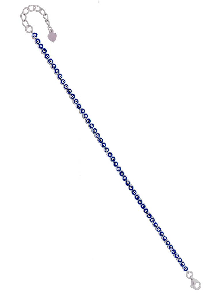 Sterling Silver Stylish Evil Eye String Tennis Bracelet : BRLO227-S-NA