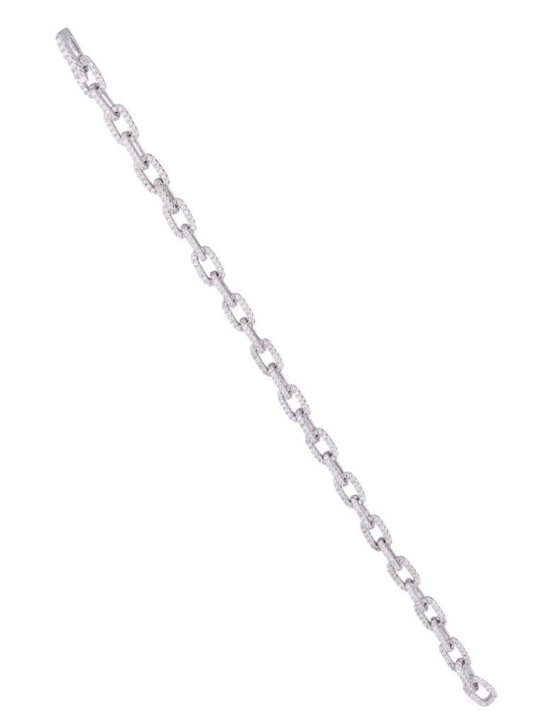 Sterling Silver Chained Sophistication Tennis Bracelet : BRLO235-S-NA