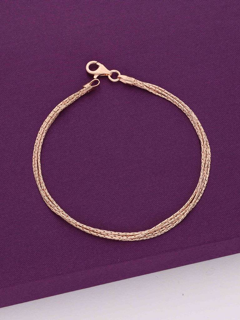 Sterling Silver Rose Gold Charismatic Chains Casual Bracelet : BRLO237-RG-NA