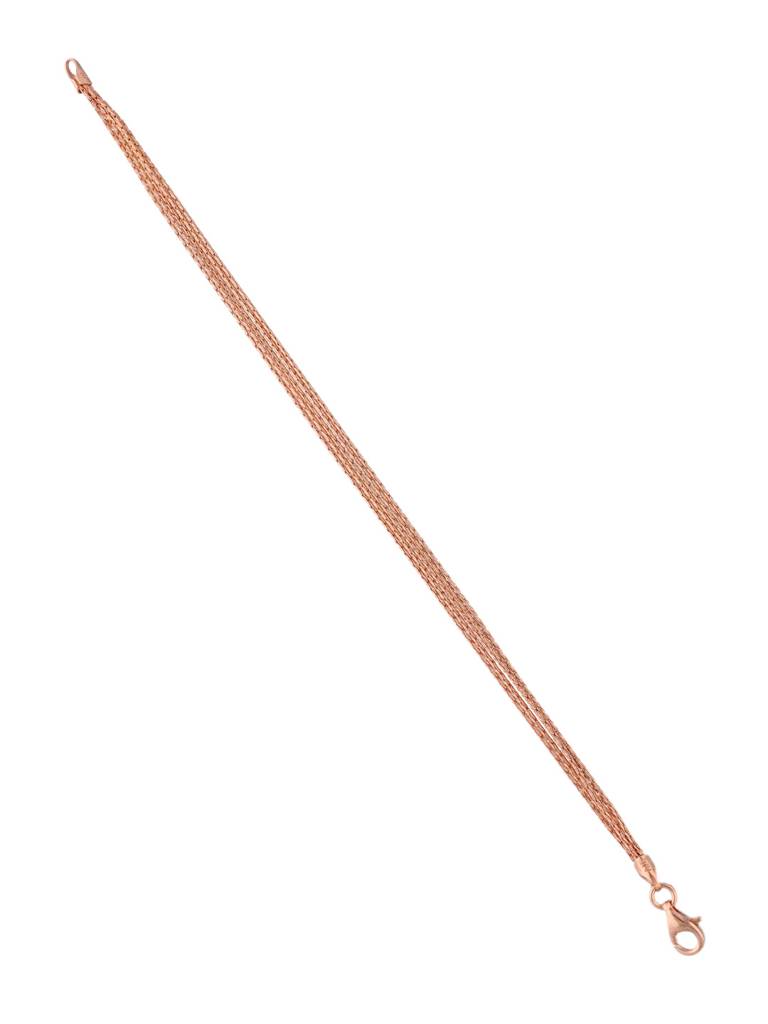 Sterling Silver Rose Gold Charismatic Chains Casual Bracelet : BRLO237-RG-NA