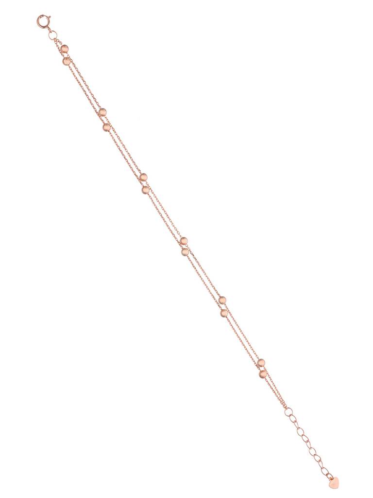 Sterling Silver Rose Gold Dazzling Duo Layered Bracelet : BRLO266-RG-NA