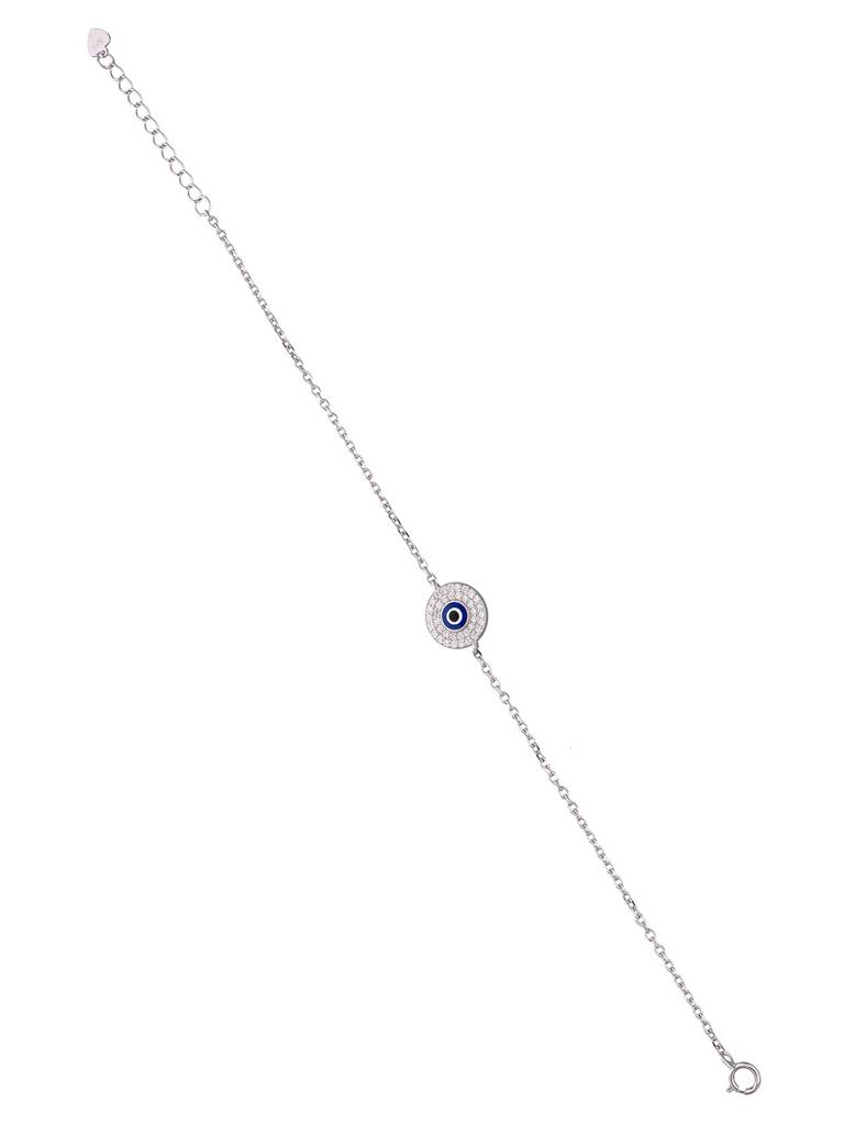 Sterling Silver Classic Single Evil Eye Bracelet : BRLO276-S-NA