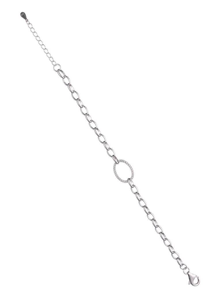 Sterling Silver Linked Loops Line Bracelet : BRLO278-S-NA