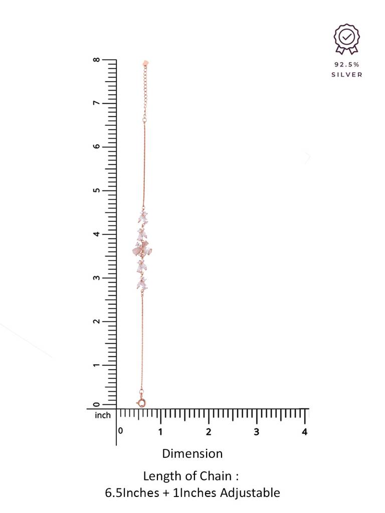 Sterling Silver Rose Gold A Glide Of Freedom Bracelet : BRLO303-RG-NA
