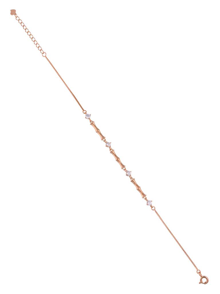 Sterling Silver Rose Gold Simple Plate Casual Bracelet : BRLO308-RG-NA