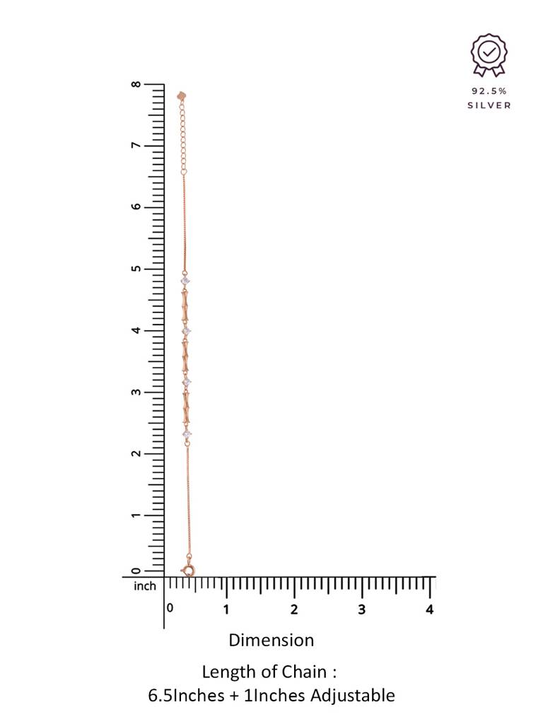 Sterling Silver Rose Gold Simple Plate Casual Bracelet : BRLO308-RG-NA