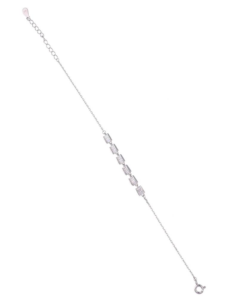 Sterling Silver String Of Baguette Bracelet : BRLO319-S-NA