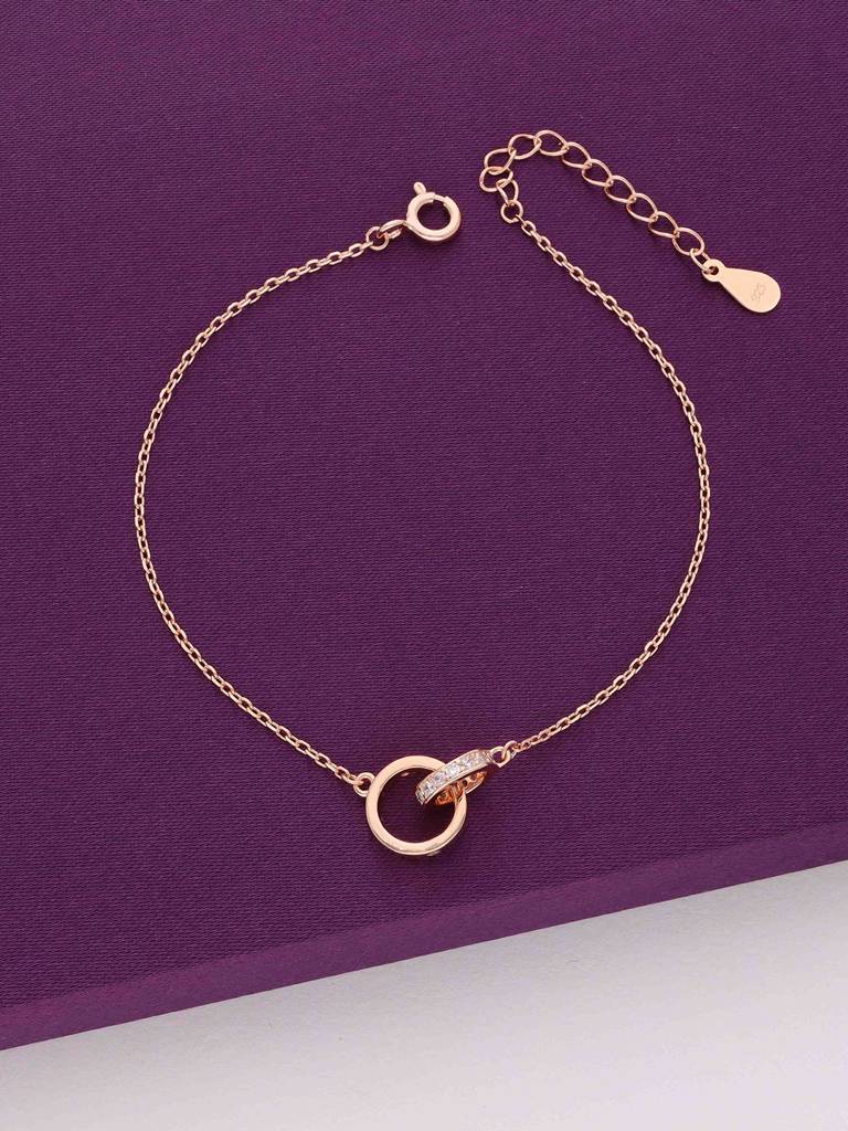 Sterling Silver Rose Gold The Circle Of Wisdom Bracelet : BRLO320-RG-NA