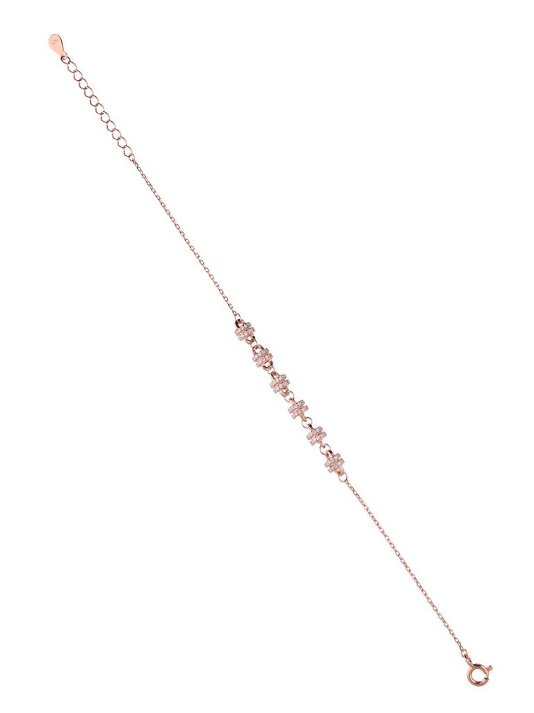 Sterling Silver Rose Gold Sparkling Sophistication Bracelet : BRLO321-RG-NA