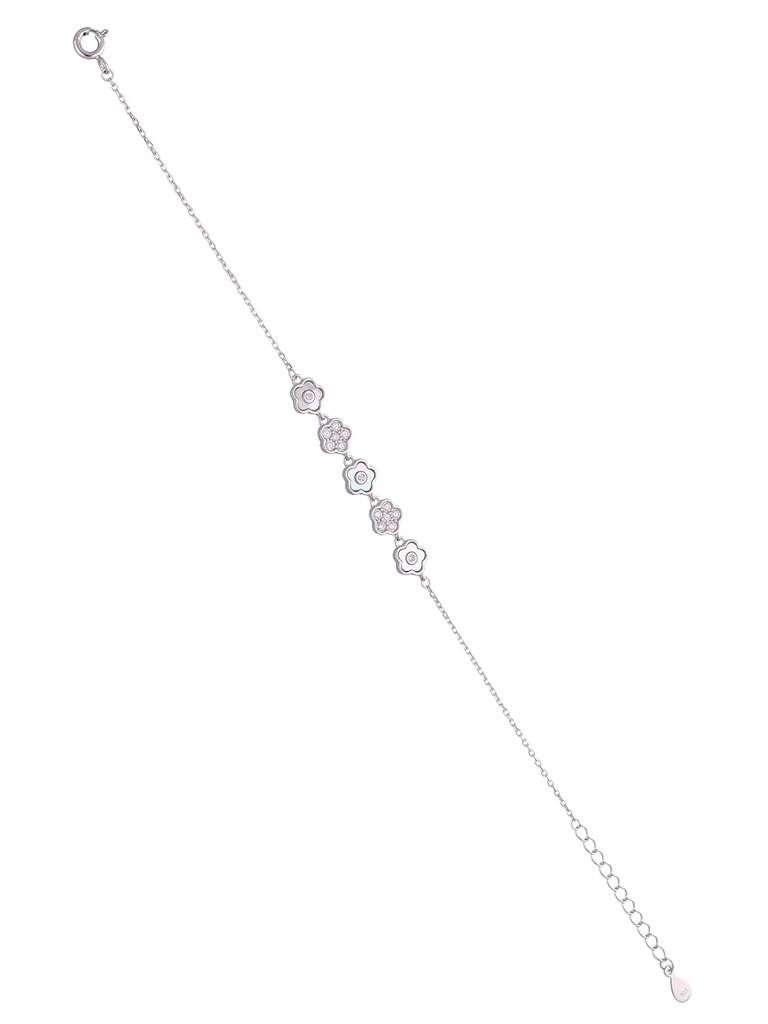 Sterling Silver Radiant Floral Bracelet : BRLO322-S-NA