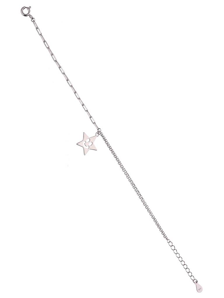 Sterling Silver Smiley Star Casual Bracelet : BRLO323-S-NA