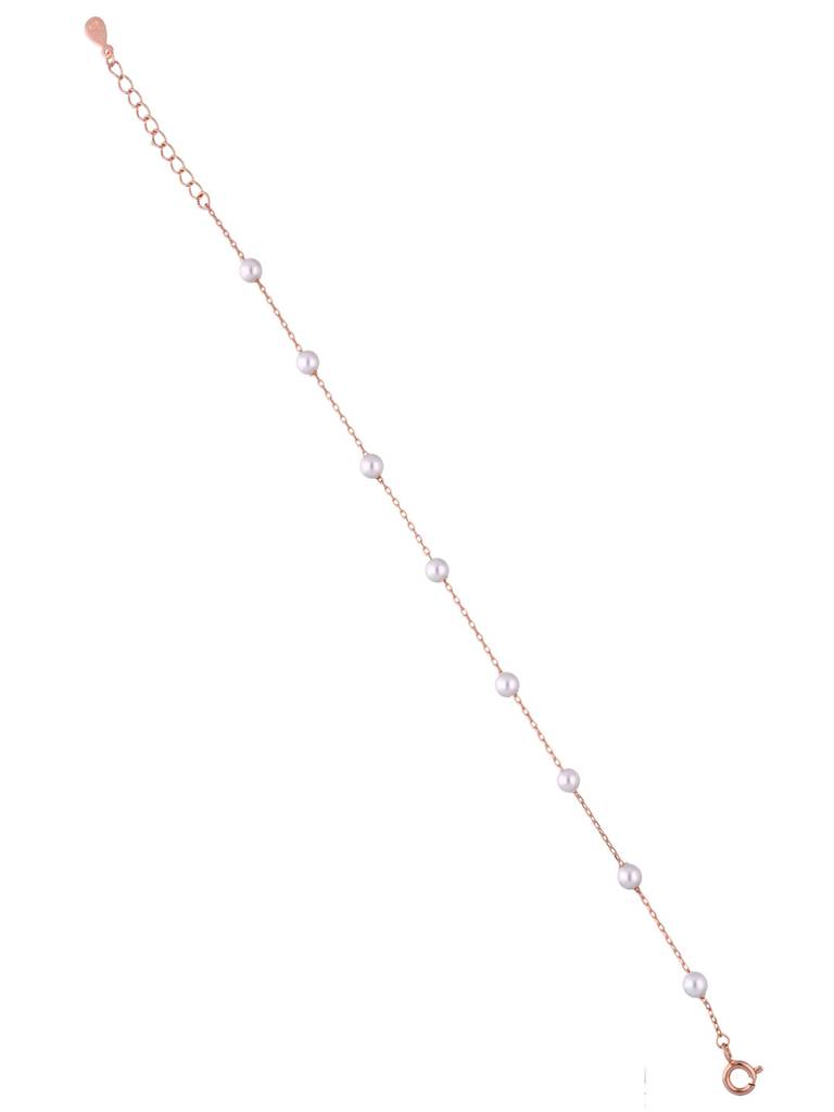 Sterling Silver Rose Gold Pearl Essence Bracelet : BRLO325-RG-NA