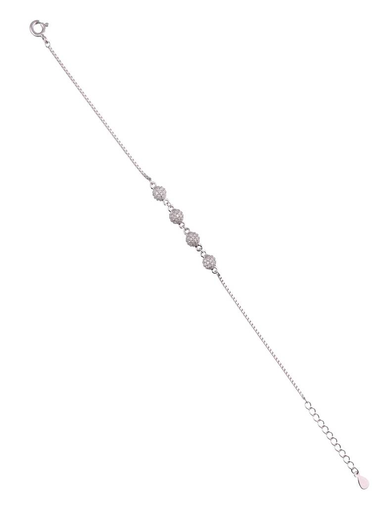 Sterling Silver Zircon Sphere Bracelet : BRLO327-S-NA