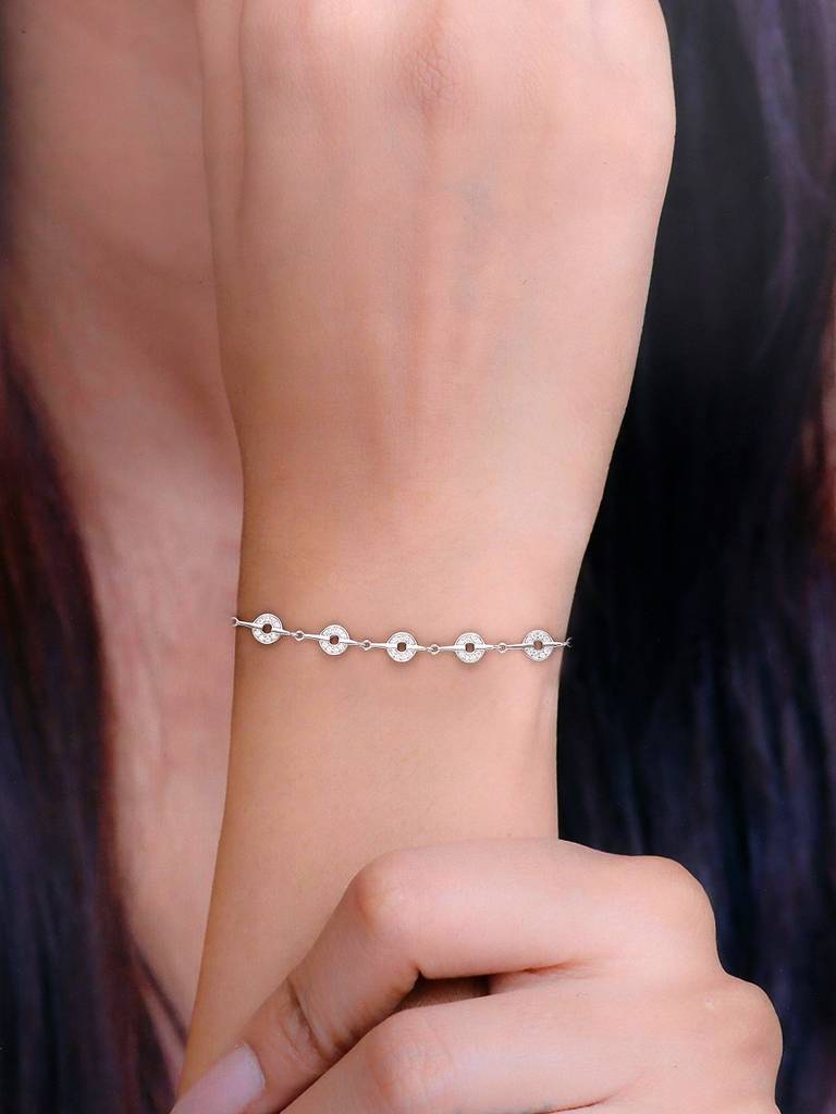 Sterling Silver Radiant Circle Bracelet : BRLO333-S-NA