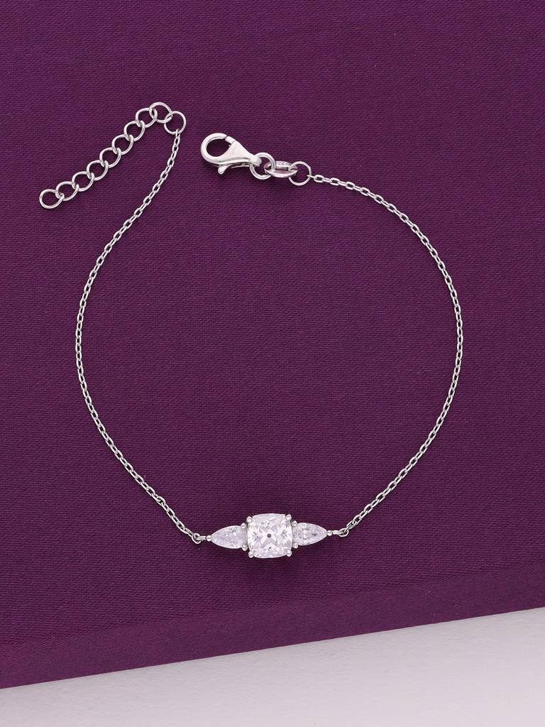 Sterling Silver Crystal Trio Bracelet : BRLO339-S-NA