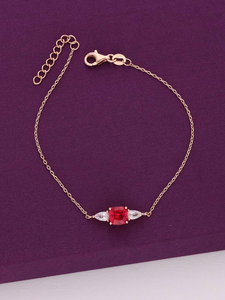 Sterling Silver Rose Gold Timless Crystal Trio Bracelet : BRLO340-RG-NA