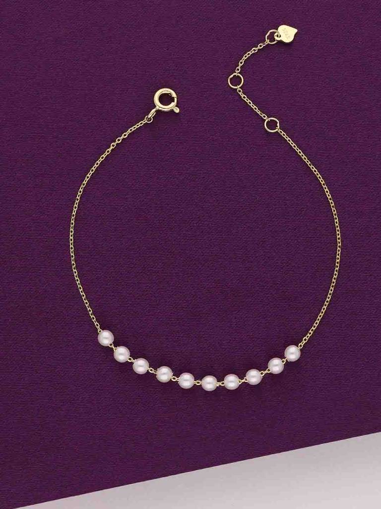 Sterling Silver String Of Pearls Bracelet : BRLO380-G-NA