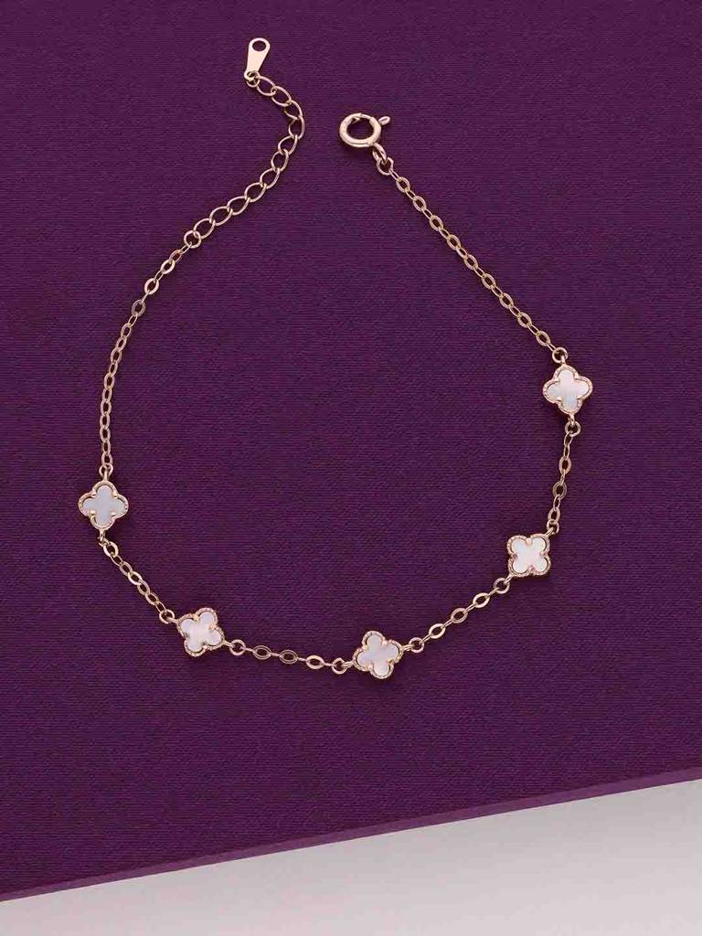 Sterling Silver Chic Clover Bracelet : BRLO382-RG-NA