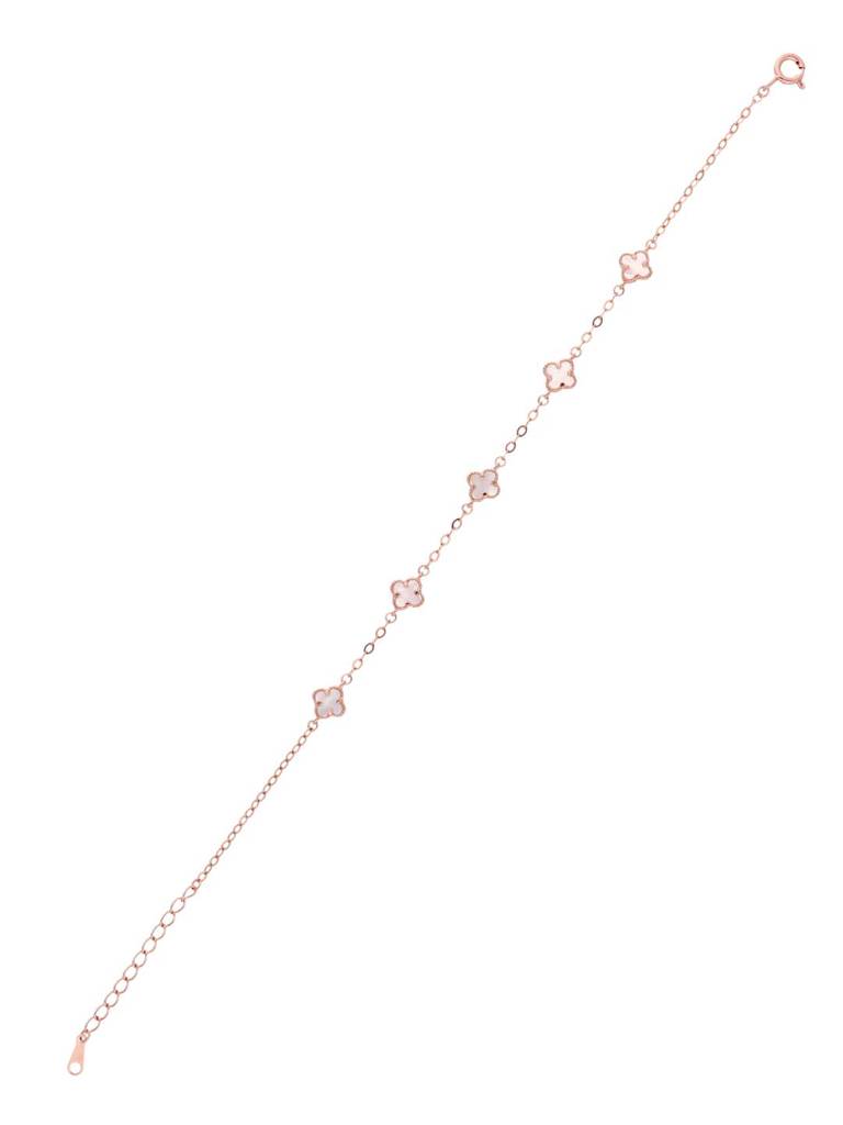 Sterling Silver Rose Gold Chic Clover Bracelet : BRLO382-RG-NA