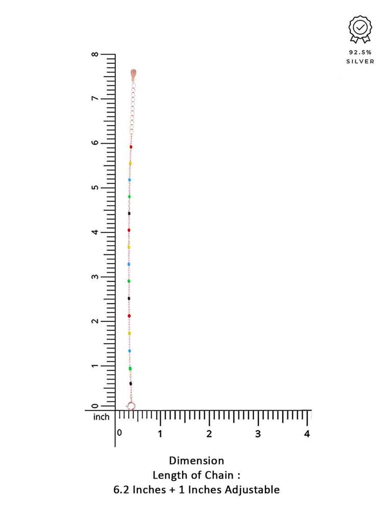 925 Silver Trendy Multi Colour Beads Bracelet : BRLO390-RG-NA