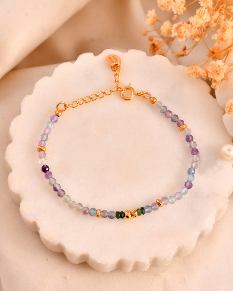 Brass Berry Star Beaded Moonstone Bracelet · Eternz